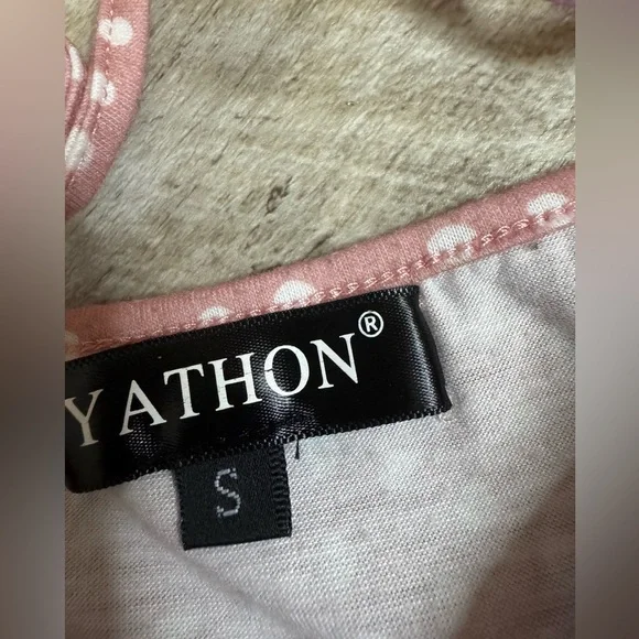 Yathon size SMALL pink/white polka dot midi sundress, straps adjust, zip side - Picture 9 of 15